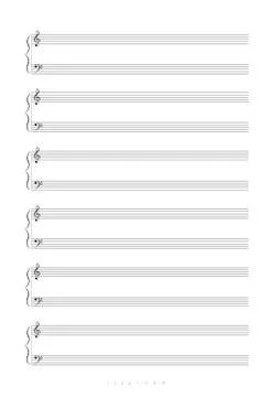 Blank a4 music notes Stock Illustration