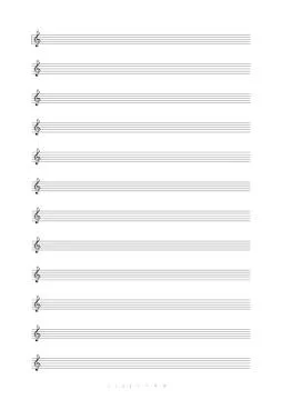 Blank A4 music notes with treble clef Stock Illustration