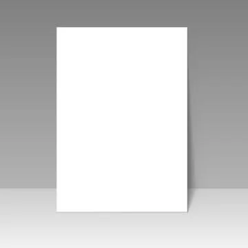Blank a4 page template isolated on grey background. Stock Illustration