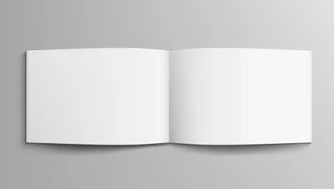 Blank A4 Realistic Landscape Open Brochure On Dark Stock Illustration