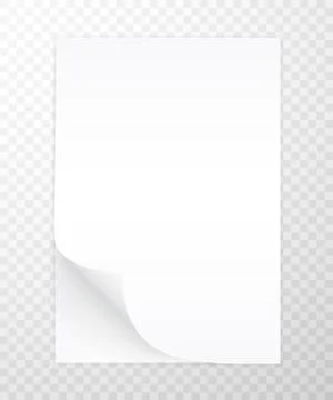 Blank A4 sheet of white paper with shadow, template for your design. Set. Vec Stock Illustration