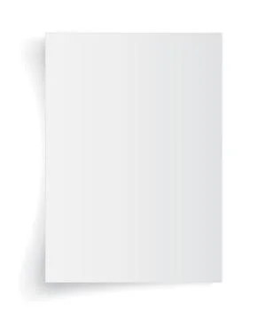 Blank A4 sheet of white paper with shadow, template for your design. Set. Vec Illustrazione stock