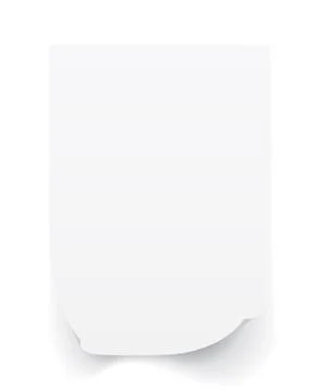 Blank A4 sheet of white paper with curled corner and shadow, template for you Stock Illustration