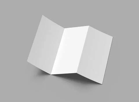 Blank A4 Trifold booklet template for presenting your design. 3d rendering Stock Illustration
