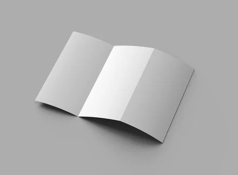 Blank A4 Trifold booklet template for presenting your design. 3d rendering Stock Illustration