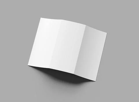 Blank A4 Trifold booklet template for presenting your design. 3d rendering Stock Illustration