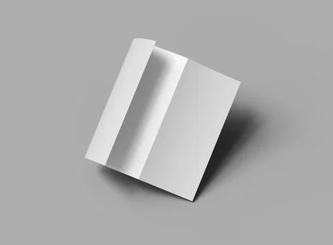 Blank A4 Trifold booklet template for presenting your design. 3d rendering Stock Illustration