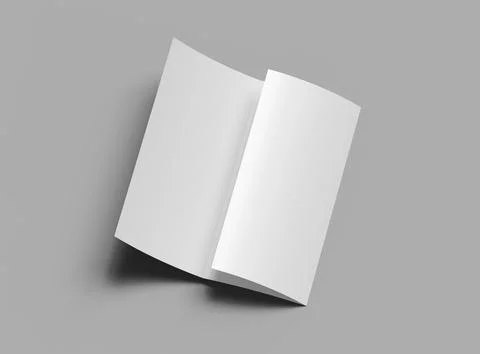 Blank A4 Trifold booklet template for presenting your design. 3d rendering Stock Illustration