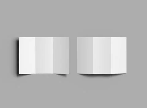 Blank A4 Trifold booklet template for presenting your design. 3d rendering Illustrazione stock