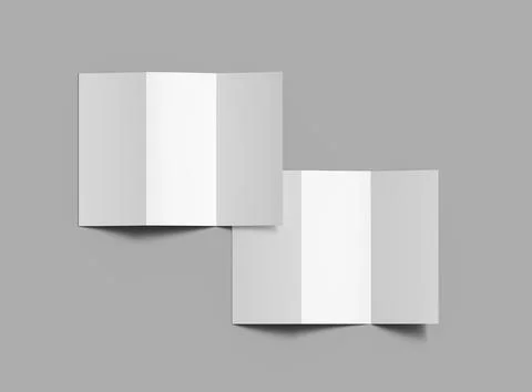 Blank A4 Trifold booklet template for presenting your design. 3d rendering Stock Illustration