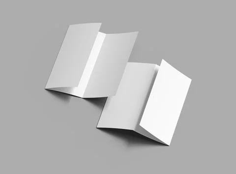 Blank A4 Trifold booklet template for presenting your design. 3d rendering Stock Illustration