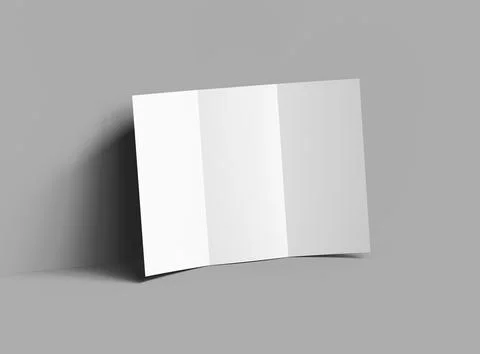 Blank A4 Trifold booklet template for presenting your design. 3d rendering Stock Illustration