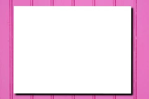 Blank A4 white empty brochure mockup on light pink background Stock Photos