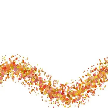 Blank abstract wavy confetti background template from dispersed circles Stock Illustration