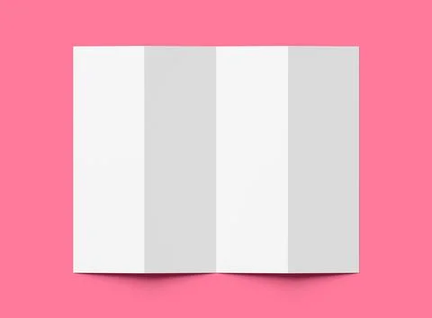 Blank accordion 4 panel fold US letter size leaflet renders Stock Illustration