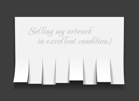 Blank advertisement with cut slips Stock Illustration