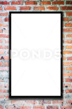 Blank advertising billboard or wide screen television with old vintage buildi Stock Photos