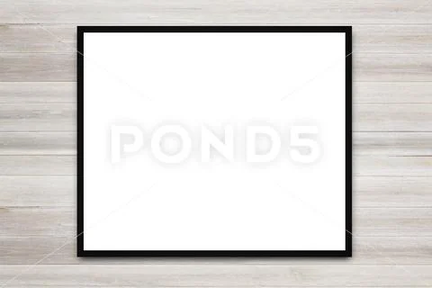 Blank advertising billboard or wide screen television with old vintage wood b Stock Photos