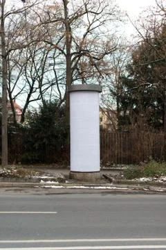 Blank advertising column Stock Photos