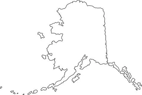 Blank Alaska vector map silhouette illustration isolated on white イラスト素材
