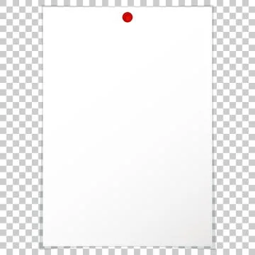 Blank album clean empty sheet paper A4 red pushpin Stock Illustration