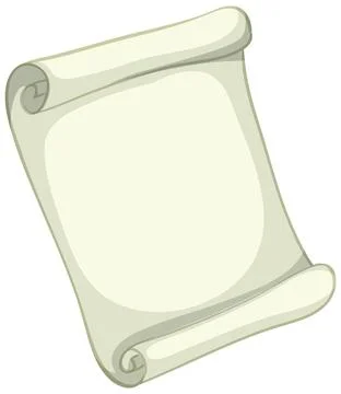 Blank Ancient Paper Scroll Vector Illustration on White Background Stock Illustration