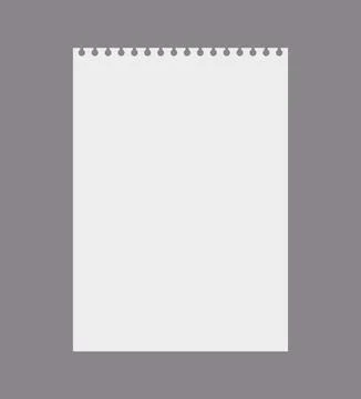 Blank and empty notebook piece for notes and memos, realistic vector Illustration