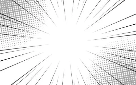 Blank anime comic template with black and white background. Illustrazione stock