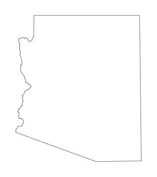 Blank Arizona vector map silhouette illustration isolated on white Illustrazione stock
