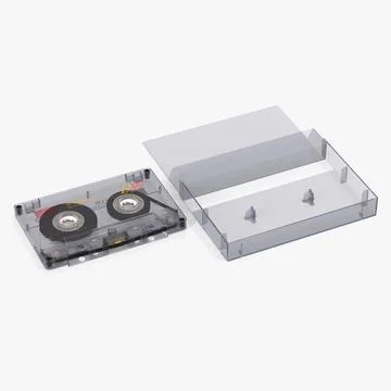 Blank Audio Cassette Tape with Box 3D Model