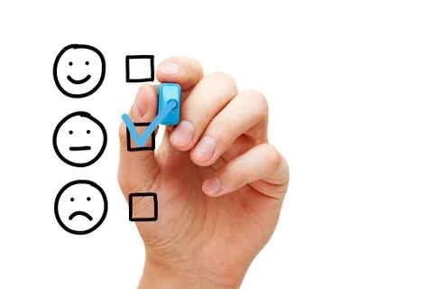 Blank Average Customer Survey Evaluation Form Stockfoto's