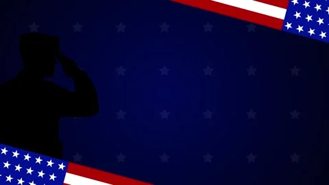 Blank background us animated blank background usa flag and 4k soldier silho.. Stock Footage 268280757