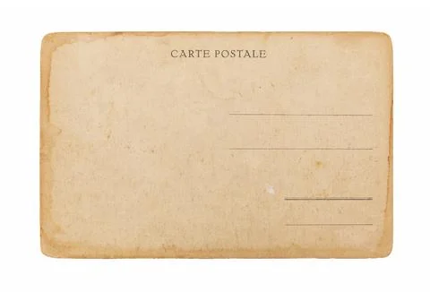 Blank backside of old postcard isolated on white Stock Photos
