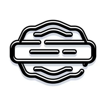 Blank badge banner outline vector icon illustration Stock Illustration