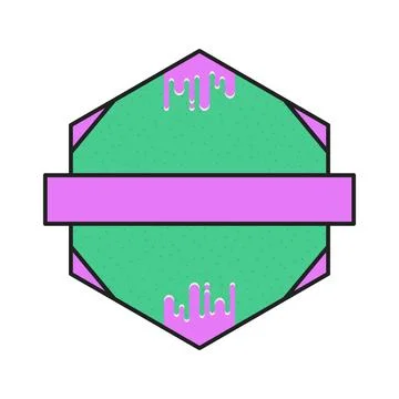 Blank Badge Shape Template in flat modern liquid style. Good for Anniversary 스톡 일러스트