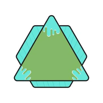 Blank Badge Triangle Shape Template in flat modern liquid style. Good for Stock Illustration