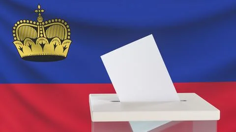 Blank ballot with space for text or logo is dropped into the ballot box aga.. Stock Illustration