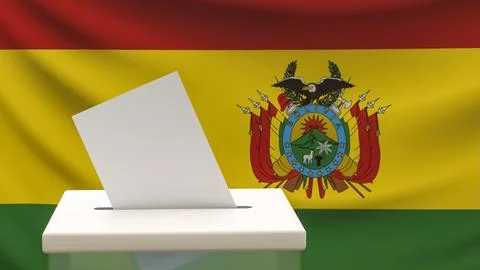 Blank ballot with space for text or logo is dropped into the ballot box aga.. Stock Illustration