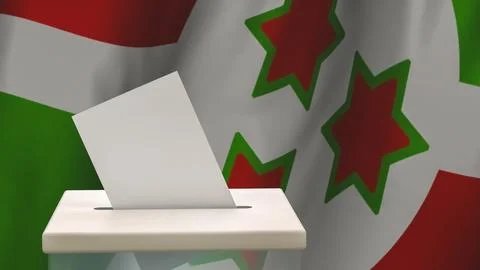 Blank ballot with space for text or logo is dropped into the ballot box aga.. Stock Illustration
