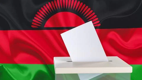 Blank ballot with space for text or logo is dropped into the ballot box aga.. Stock Illustration