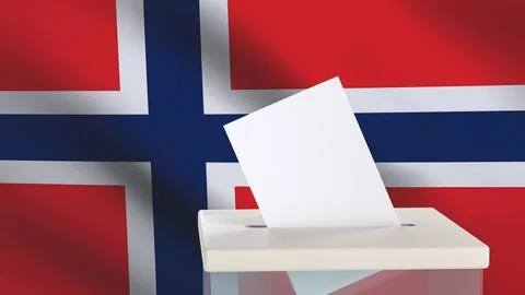Blank ballot with space for text or logo is dropped into the ballot box aga.. Stock Illustration