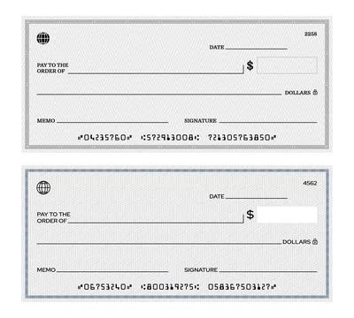Blank bank check template, checkbook cheque Stock Illustration