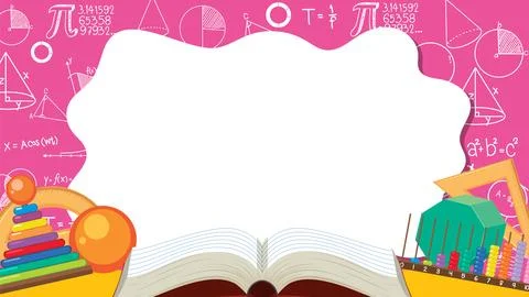 Blank Banner Border with Math Tools Stock Illustration