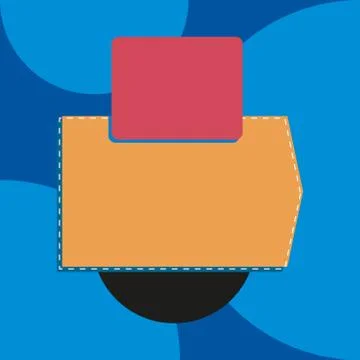 Blank banner rectangle square above semicircle down. Sales badges for labels イラスト素材