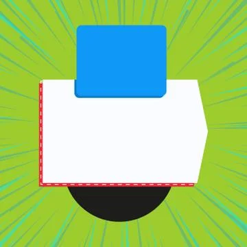 Blank banner rectangle square above semicircle down. Sales badges for labels イラスト素材