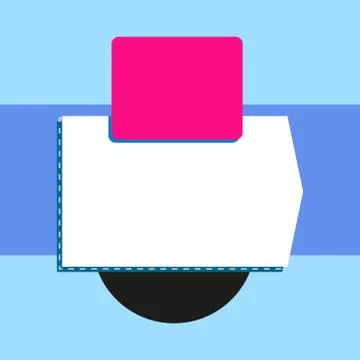 Blank banner rectangle square above semicircle down. Sales badges for labels イラスト素材