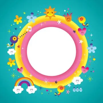 Blank banner round frame border with copy space for your text 스톡 일러스트