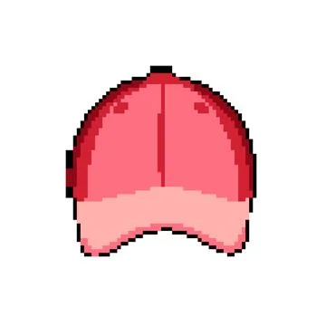 Blank baseball cap pixel art vector illustration Stock Illustration