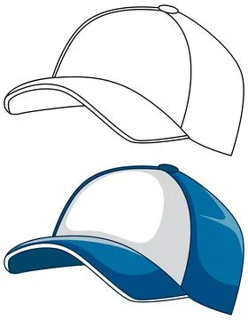 Blank Baseball Cap Vector Illustration in White and Blue Colors Stock-Illustration