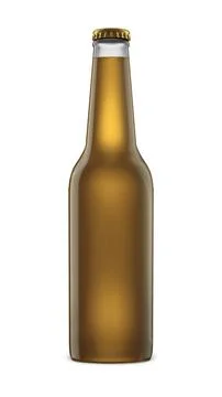 Blank Beer bottle White isolated on a white background Stock Illustration